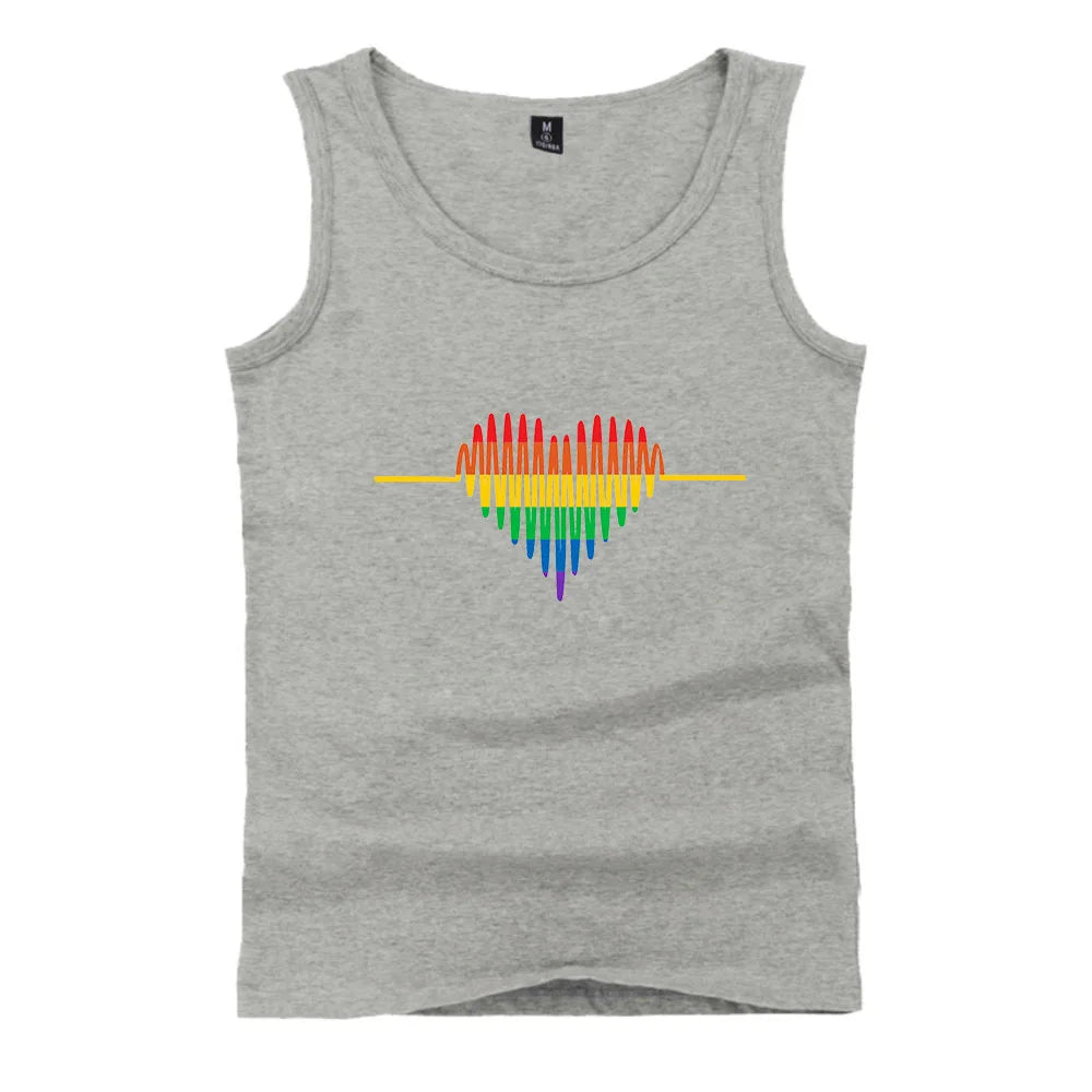 Fashion LGBT Love men tank top LGBT Flag fitness sleeveless shirt Lesbian Gay summer vest LGBT pride tank tops Men's clothing