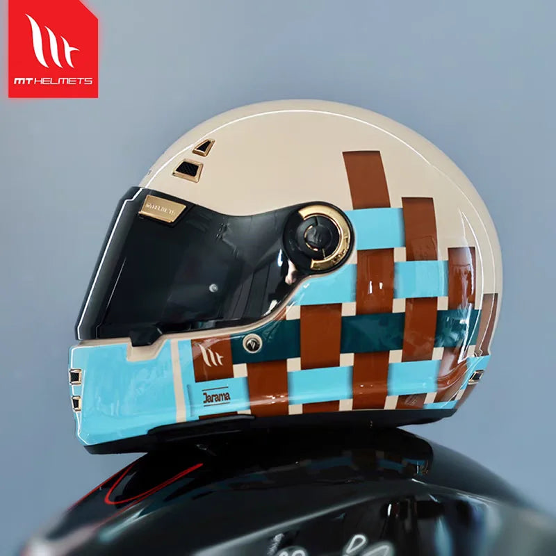MT Jarama Retro Motorcycle Helmet DOT ECE Certification Full Face Racing Off Road Helmet Cascos Para Motos Capacete Casco Moto