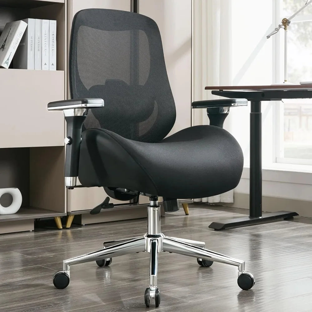 750lbs Big and Tall Office Chair with Wide Thick Seat Cushion for Heavy People Ergonomic Computer Mesh Desk Chairs, Customized