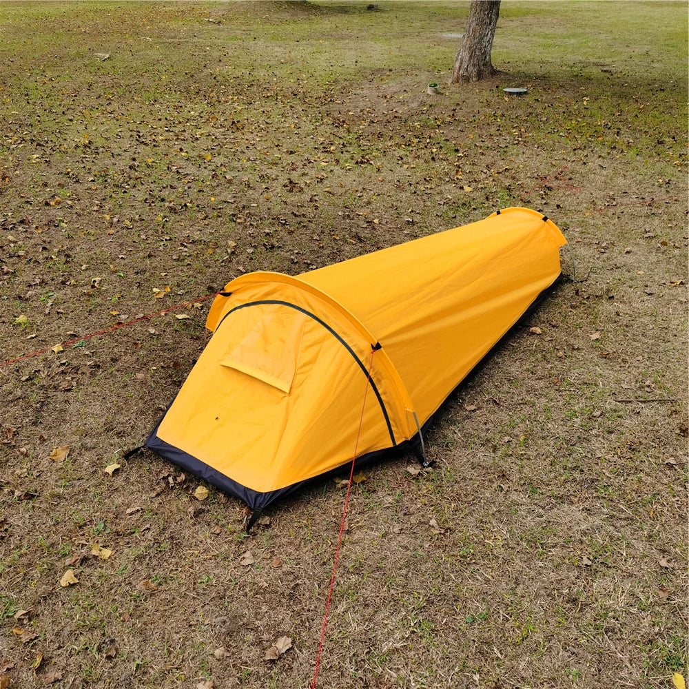 Portable Backpacking Tent Outdoor Camping Sleeping Bag Tent Beach Lightweight Single Person Sleeping Bag Tent with Storage Bag
