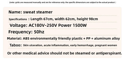 Sweat Steaming Box Household Single Steam Sauna Bath Box Sweating Whole Body Fumigation Machine Foldable Box US JP