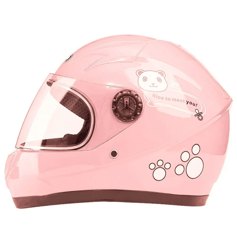 Children's helmets, child safety helmets electric vehicle helmets autumn winter boy and girls warm cartoon  helmets casco moto