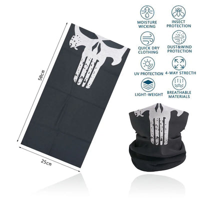 63-93 Vendetta Punisher Face Cover Tube Bandana Joker Men Motorcycling Riding Neck Gaiter Women Headband Mask Holloween Headwrap