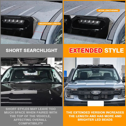 Top Light For Ford Ranger T9 2023 2024 LED Roof Spoiler Lights High Brightness Spotlight Waterproof Front Daytime Running Lamp