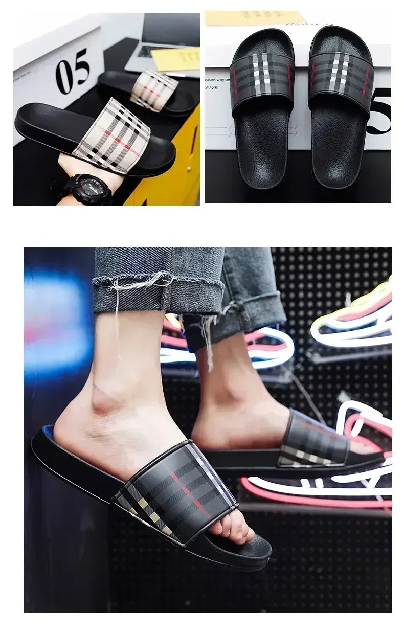 Summer Casual New 2025 Hot Anti-slip Quick-drying Outdoor Slippers, Comfortable Men's Large-sized Flat-heeled Flip-flops