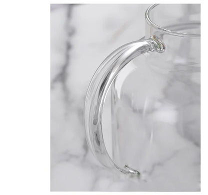 1/1.8L Transparent Glass Teapot with Bamboo Lid Heat-Resistant Glass Pitcher Thickened Glass Flower Tea pot Puer Kettle Office
