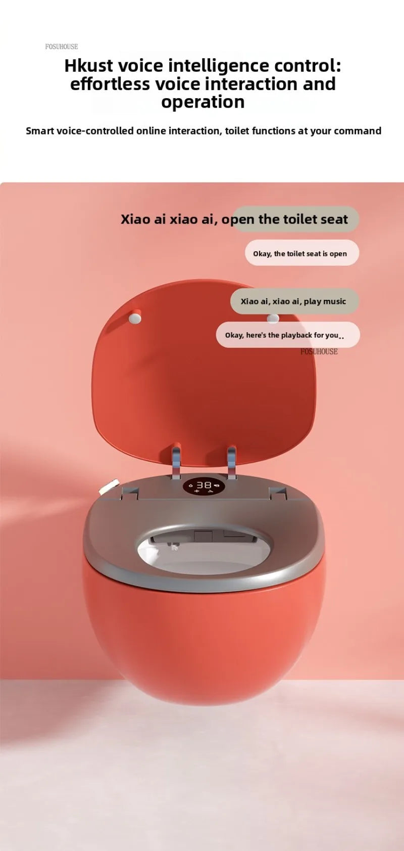 A50 Automatic Color and Black Smart Toilet for Bathroom Fixture Home Wall-mounted Wc Toilets with Tank Automatic Flip