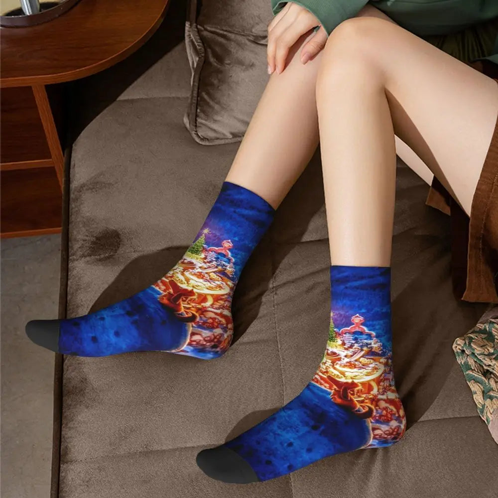 Cartoon Grinchh Xmas Socks Men's Women's Funny Happy Christmas Socks Hip Hop Spring Summer Autumn Winter Socks Gift