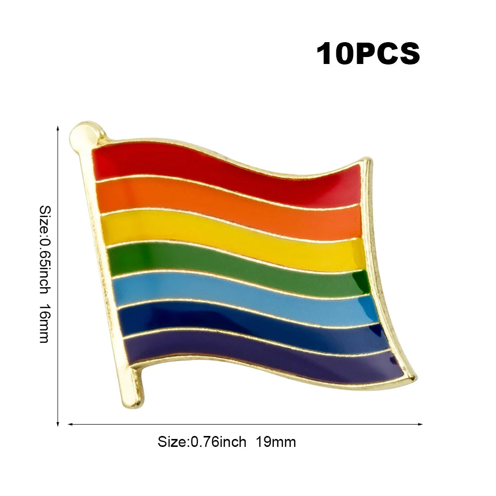 10pcs a lot Philadelphia Pride Badges LGBT Pin Metal Rainbow Badge Pins Gay Pride Lapel Pinback