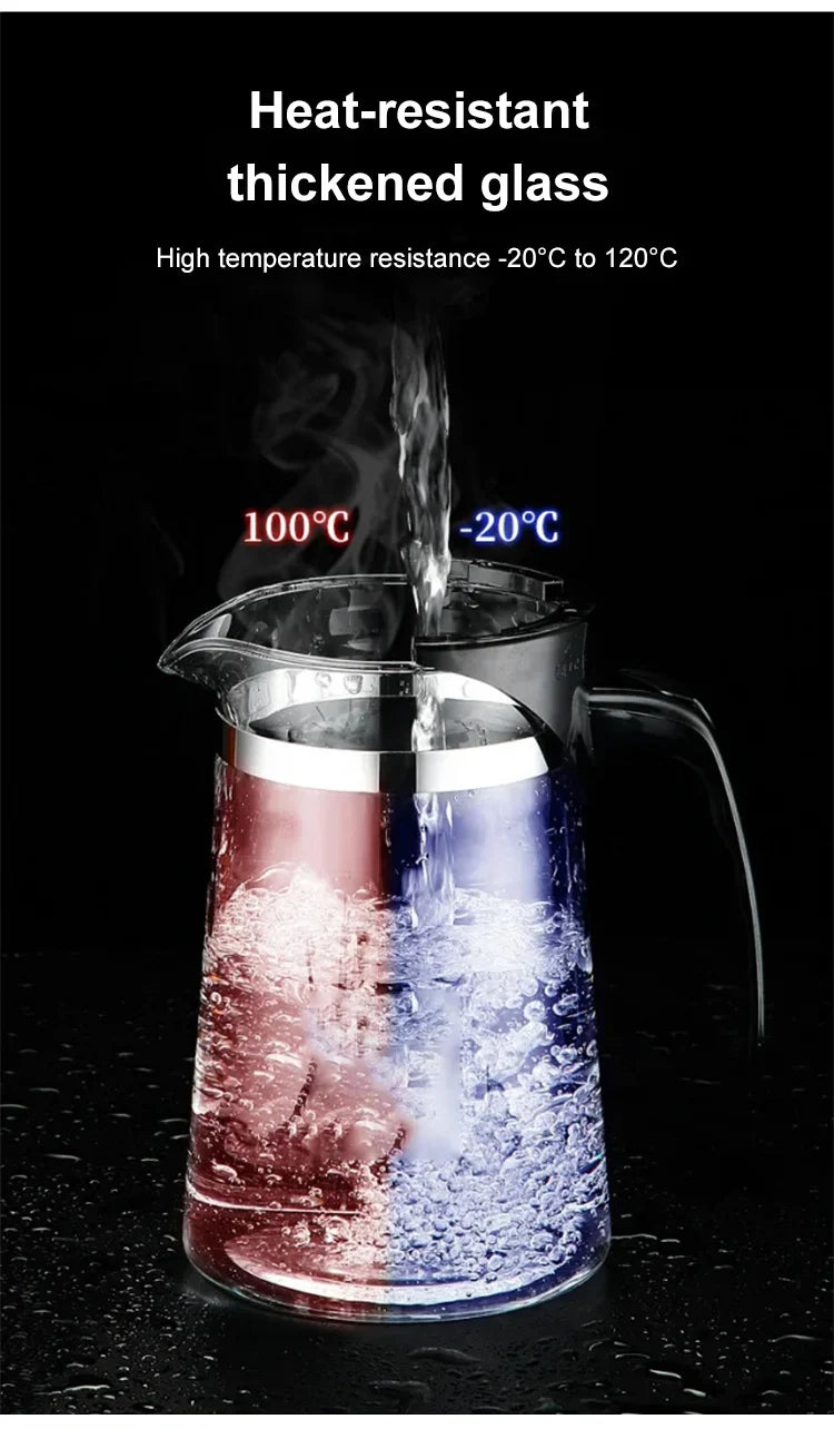 【Household Tea Infuser Kettle】Heat-Resistant Glass Tea Pot with Separator - for Loose Leaf Tea, Herbal Tea & Flower Tea