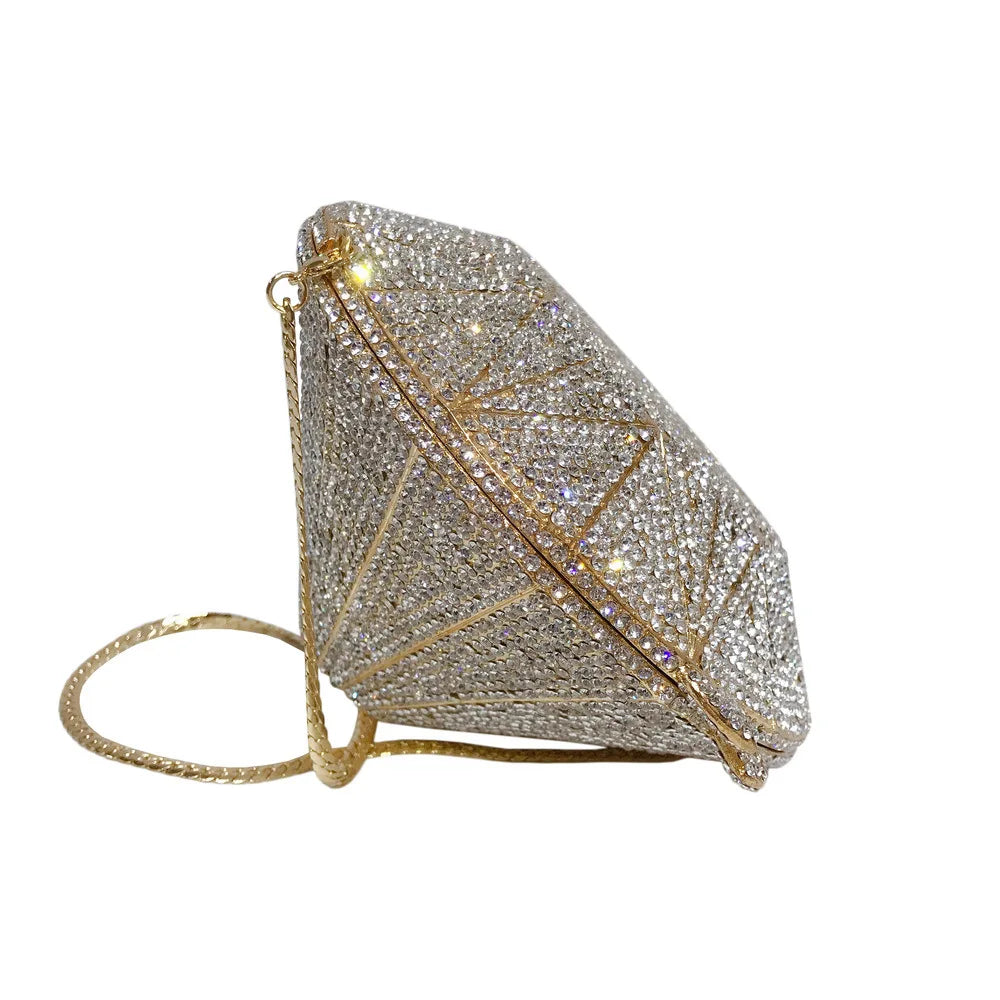 XIYUAN Silver Diamond Evening Bag Luxury Crystal Women Party Wedding Clutches Rhinestone Handbags Ladies Elegant Bridal Purses
