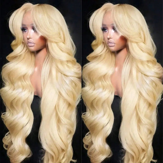 13x4 HD 613 Blonde Body Wave Lace Front Wig Human Hair with Baby Hair 180 Density Water Wave Lace Front Wigs Human Hair Glueless