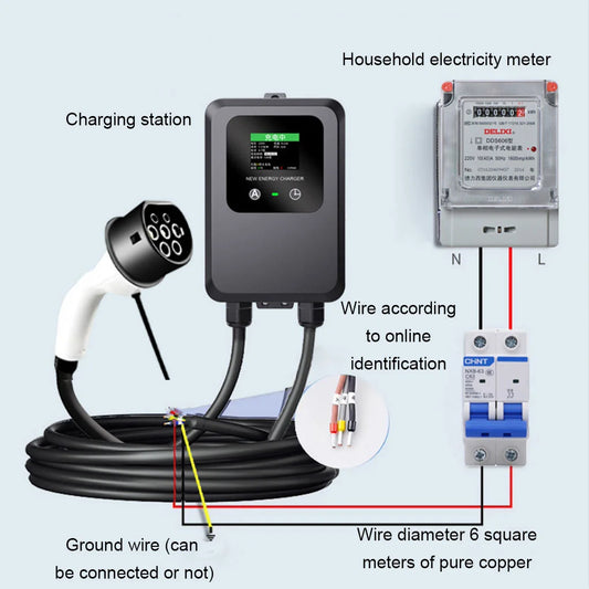 EV Charging Station 5M 7KW 32A With 6ma DC RCD Function  EV Charging Station 5M Car Home  EV Charging Station