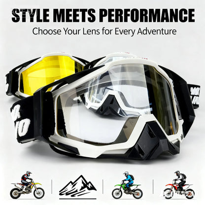 Unisex Motorcycle Goggles Anti Fog Windproof Riding Glasses for Men Women Motocross Dirt Bike ATV MX MTB Ski