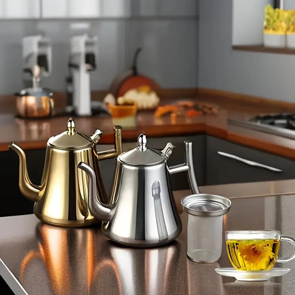 Coffee Pot Set with Filter - 1L/1.5L/2L Capacities Heat Resistant Tea Kettle for Restaurant  teapot Home Use -