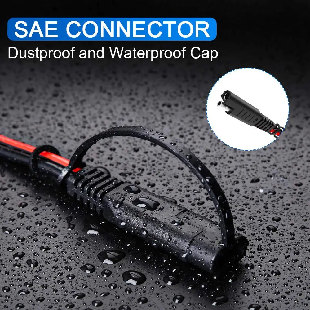 Extractme 14AWG SAE to SAE Extension Cable SAE Power Connector for Car RV Motorcycle Solar Panel SAE Plug Battery Charging Cable