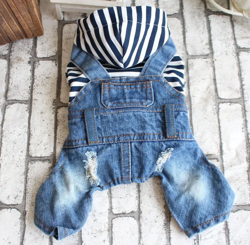 Dog Denim Overalls Puppy Jean Small Dog Costumes Pet Jean Jumpsuit Shirts Pants One-piece Outfits for Small medium Dogs