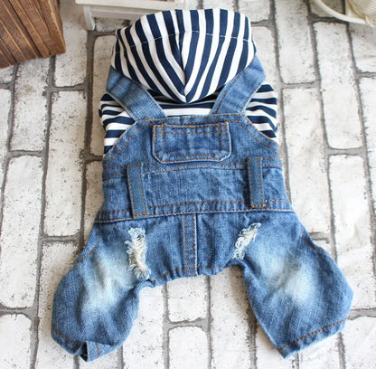 Dog Denim Overalls Puppy Jean Small Dog Costumes Pet Jean Jumpsuit Shirts Pants One-piece Outfits for Small medium Dogs