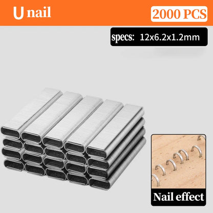 4 In 1 Manual Nailing Gun Construction Stapler Air Nail Woodworking Special Staple Book Household DIY with 800 Staple