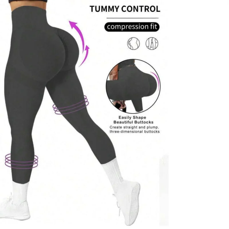 Women's tight yoga seamless pants, solid color multi-color optional, high waist belly-closing exercise running Capri yoga pants,