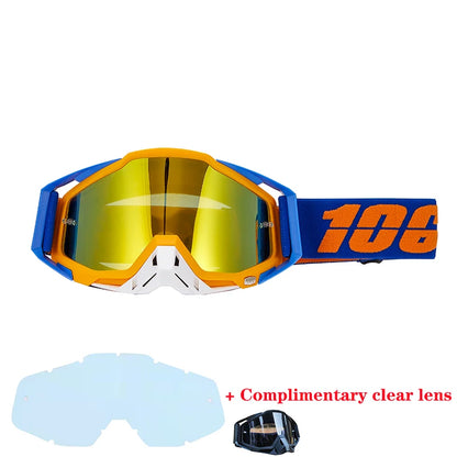 Motorcycle glasses MTB off-road goggles replacement lens single layer glasses bag
