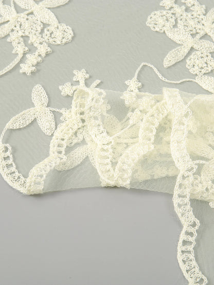 Wholesale French Lace Triangle Scarf Embroidered Flower Lace Scarf Small Shawl Crochet Head Scarf Headwraps Bandana For Women