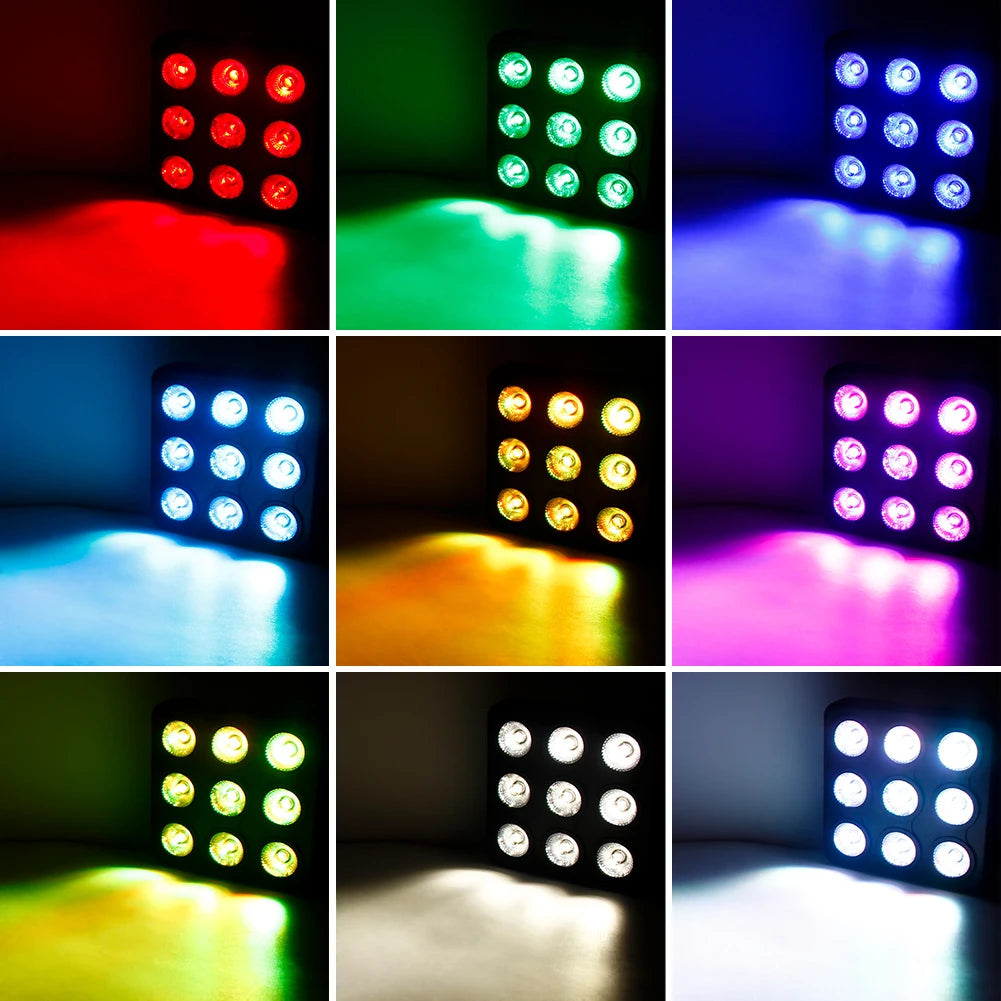 U'King 8Pcs 30W Square Par Lights 9X10W RGBW LEDs Stage Effect Lighting DMX512 Strobe Lights For DJ Show Concert Party KTV