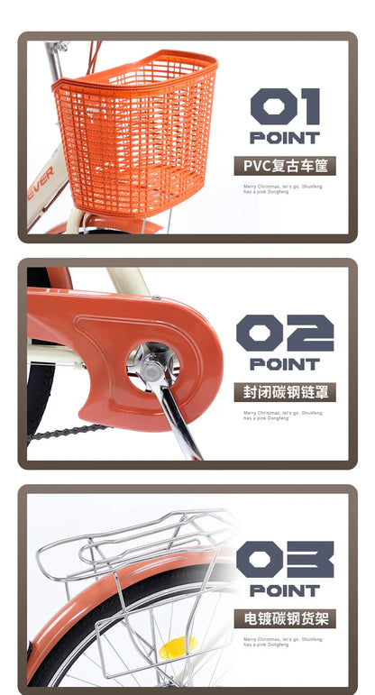Cycling City 24/26 inch men's and women's bicycles light commuting ladies' student bikes leisure bicycles 2023