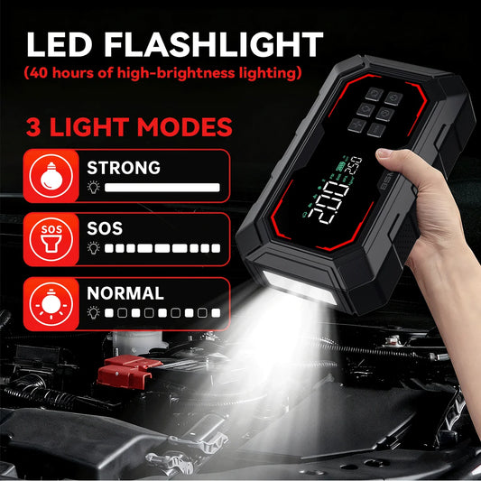 Car Jump Starter With Air Pump Powerful Car 12V Car Battery Starter Booster Starting Device