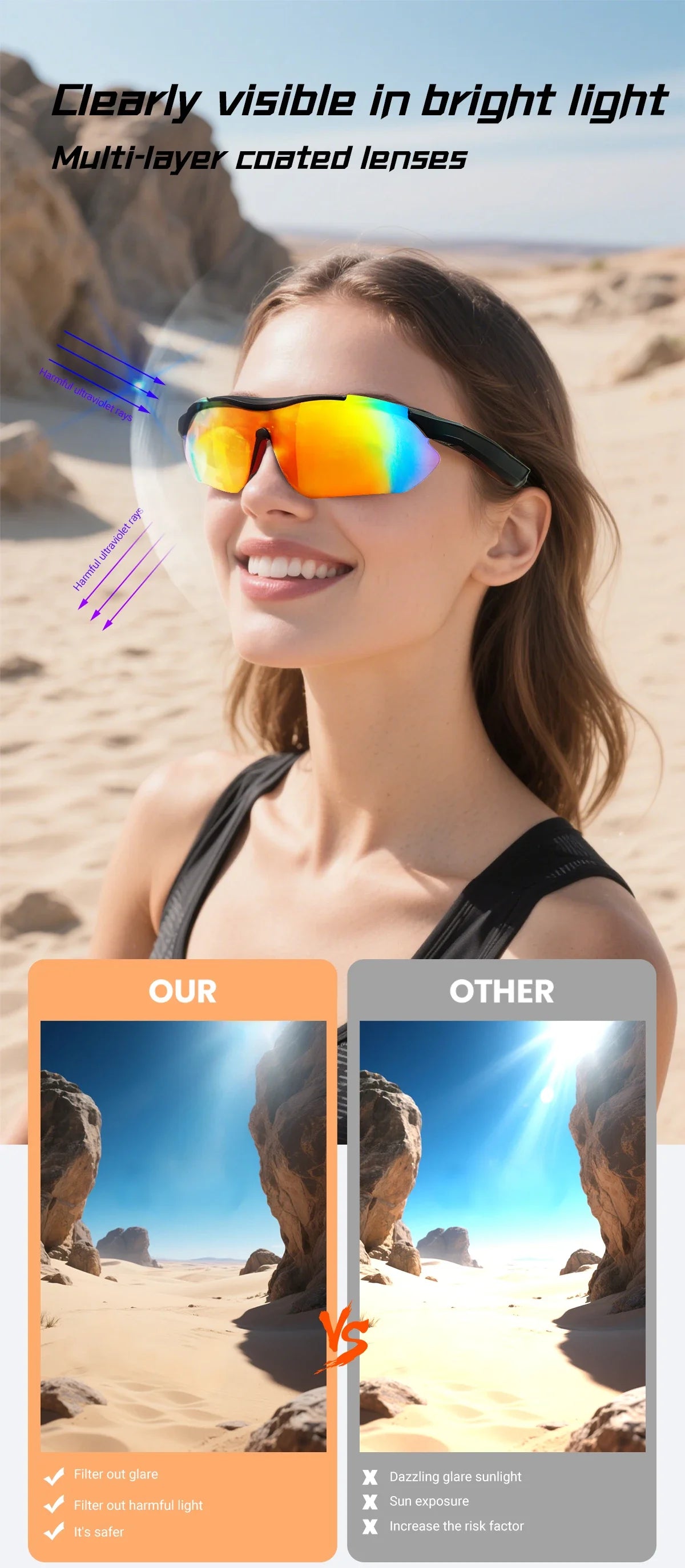 QY-Pro3 Smart Glasses With Camera  Recording AI Photo sports spectacles RecognitionBluetoothTranslation Voice Assistant Glasses