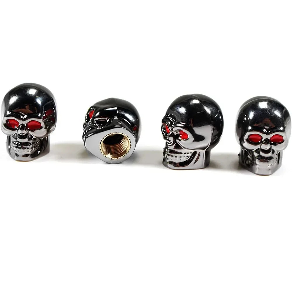 4Pcs Skull Valve Stem Caps Funny Air Caps Cover, Universal Truck Motorcycle Bike Car Tires Valve Stem Caps