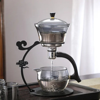 Handmade Iron Glass Tea Set Home Tea Magnet Semi-automatic Tea Machine Office Guest Set
