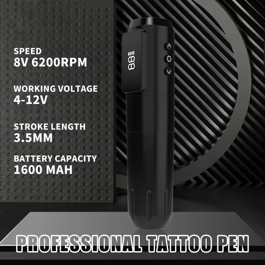 YILONG Wireless Tattoo Machine Or CompleteTattoo Pen Gun Kit With 1600MAH Power and LED Screen Rotary Tattoo Machine Pen Set