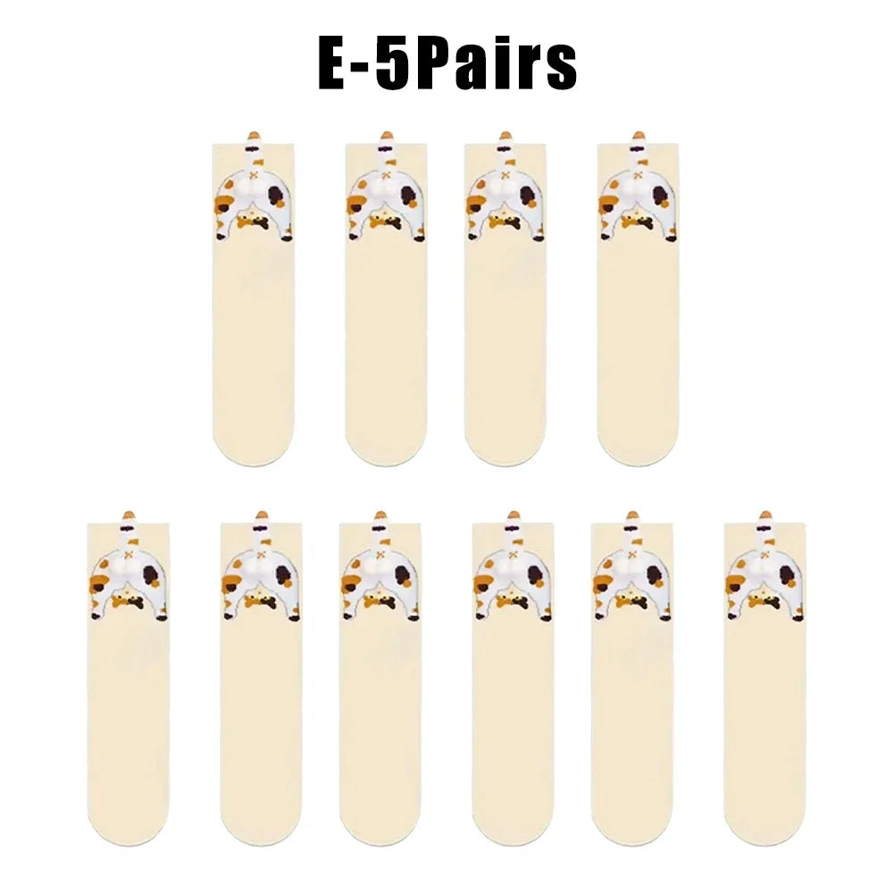 Cute Cat Socks with Balls Funny Cotton Socks Breathable Soft Cotton Socks Girl Women Socks Novelty Gifts for Cat Lovers