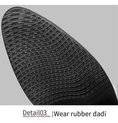 Black Pu Leather Business Dress High Heel Men's Shoes Pointed Toe Slip-on Elegant Party Wedding Shoes Thick Bottom Plus Size