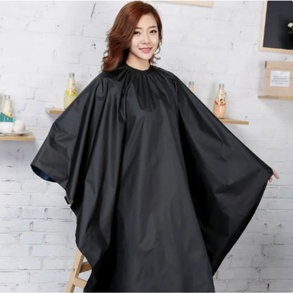 Black Hairdressing Coat Anti-fouling Neckline Hairdress Gown with Buckle Haircut Cloth for Barbershop Styling Capes