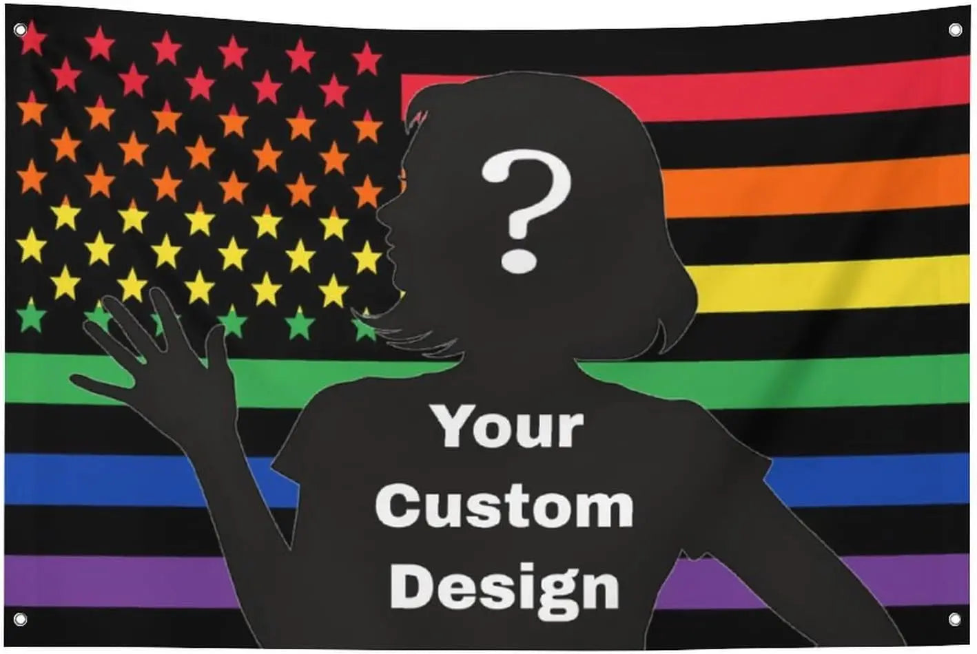 Custom Personalized Rainbow Lgbt Pride Flag, Design Your Photo for Christmas Decor Party University Dorm Bedrooms 3x5 with 4G