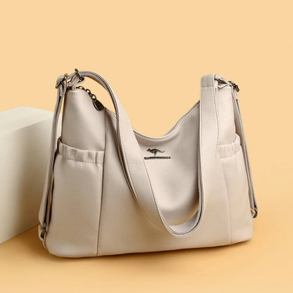 High Quality Soft Pu Leather Shoulder Bags for Women Women Bags Luxury Designer Multifunction Travel BackPack Commuter Handbags