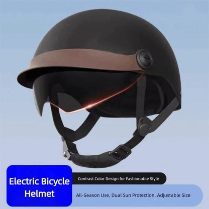 Vintage Ultra Light Electric Bicycle Helmet Sunscreen Breathable Motorcycle Half Helmet Fall Prevention Safety Helmets Riding
