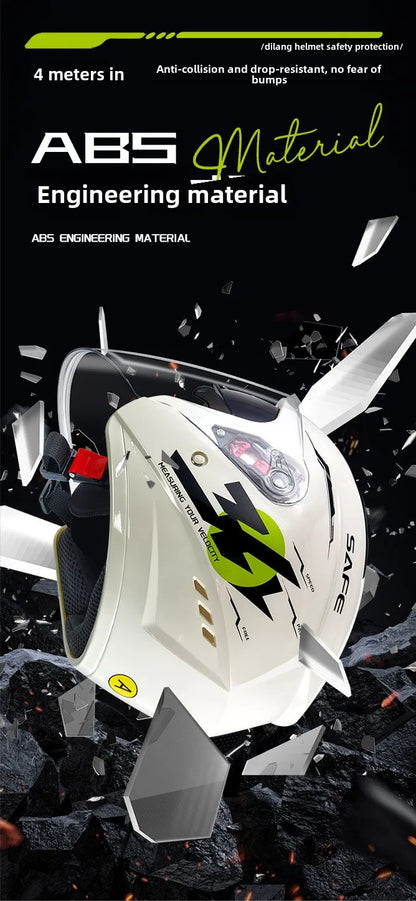 Uniform Size 58-62CM Helmet Motorcycle Winter Thermal Battery Car Female Winter Male Double Mirror Four Seasons Helmet