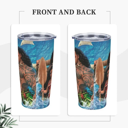 Moana and Pua Cartoon Movie Insulated Tumbler with Straws Stainless Steel Coffee Mugs Double Wall Car Bottle Cups 20oz