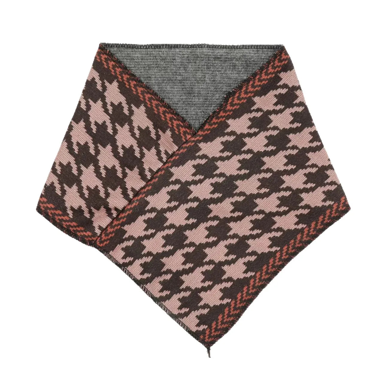 Warm Knitted Scarf with Geometric Pattern, Fashion Winter Neck Warmer for Women and Men, Soft Thick Cold Weather Accessories