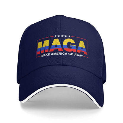 Women Men MAGA Make America Go Away Colombia Patriotic Flag Hat Adjustable Baseball Caps Casual Baseball Cap Sunscreen Hats