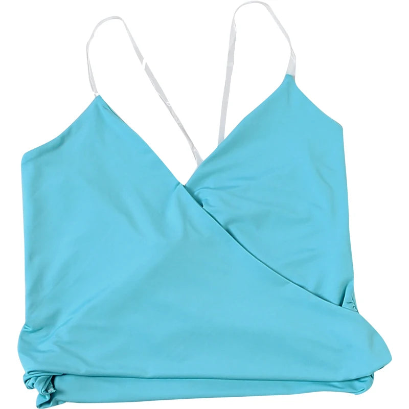 Weird Puss Hottie Backless Tank Top Women Sexy Cross Ruched Patchwork Sleeveless Stretch Wild Trend Midnight Street Club Vest
