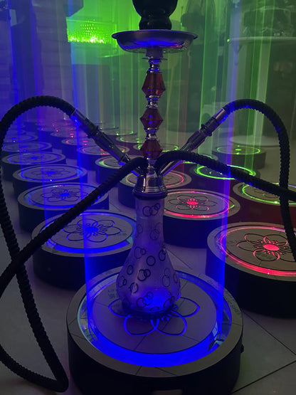 LED Smoking Table Lamp with Laser Light & Charging Base for Hookah Portable Neon Smoke Glow Lamp for Bar Party Laser Effects