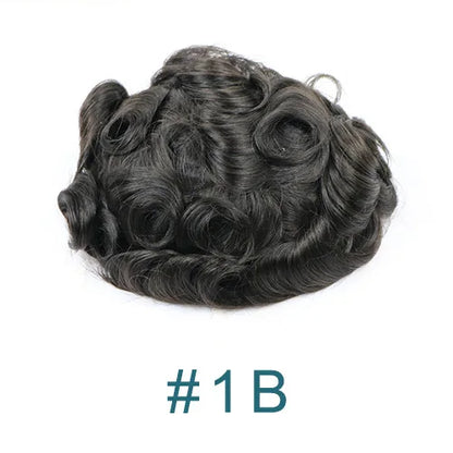 Natural Hairline 1B65 Grey Old Man 100% Human Hair Wigs System Prosthesis Super Durable 0.1mm Strong PU Base Men Silicon Toupee