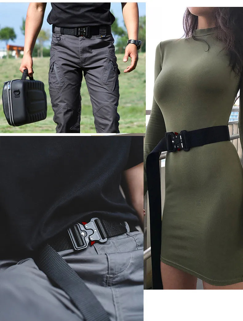 1 piece tactical belt for men; outdoor sports and leisure quick release buckle belt; hot sale