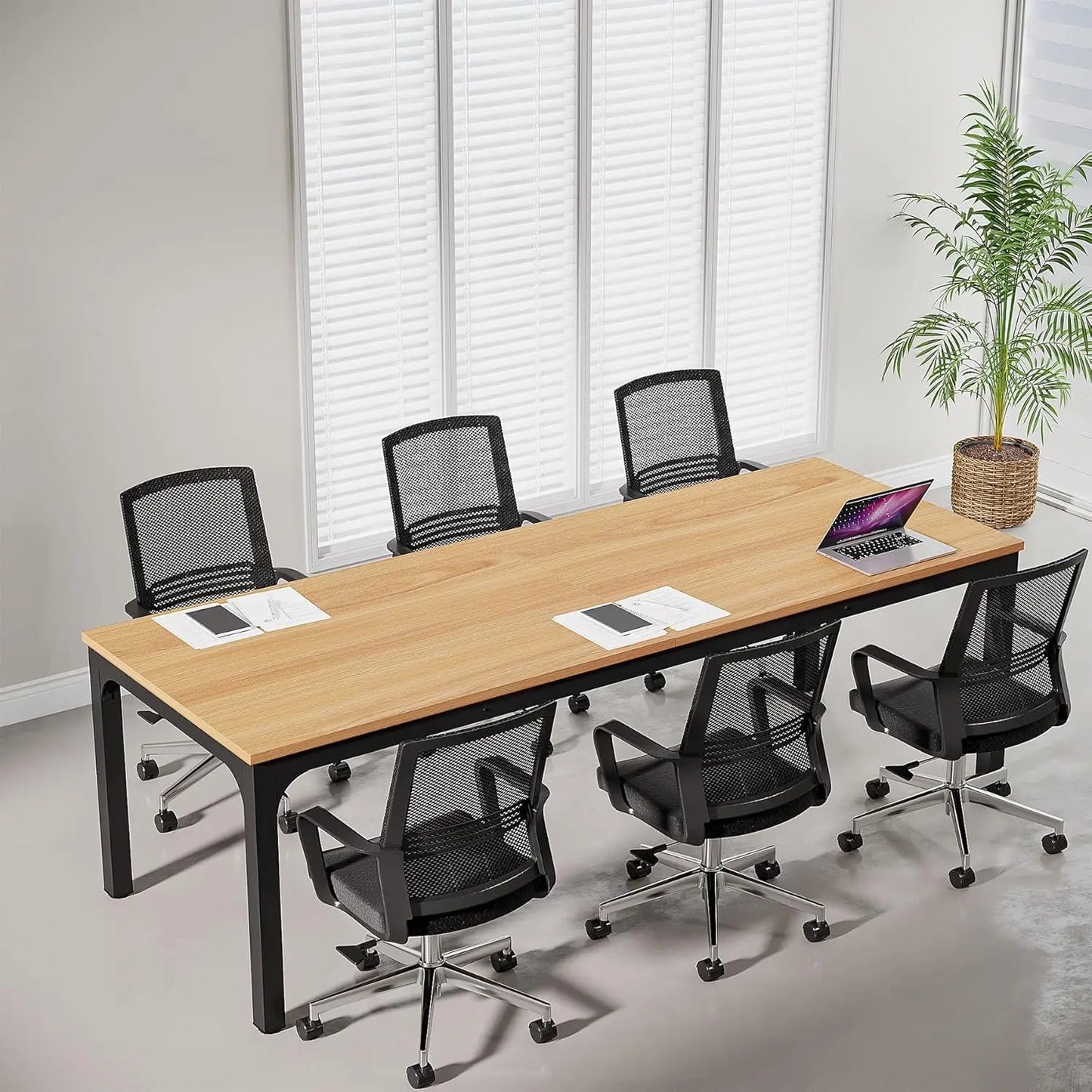 6.5 FT Conference Room Table, 78.74" W x 27.56" D Large Office Conference Table, Modern Seminar Meeting Table Desk, Customized