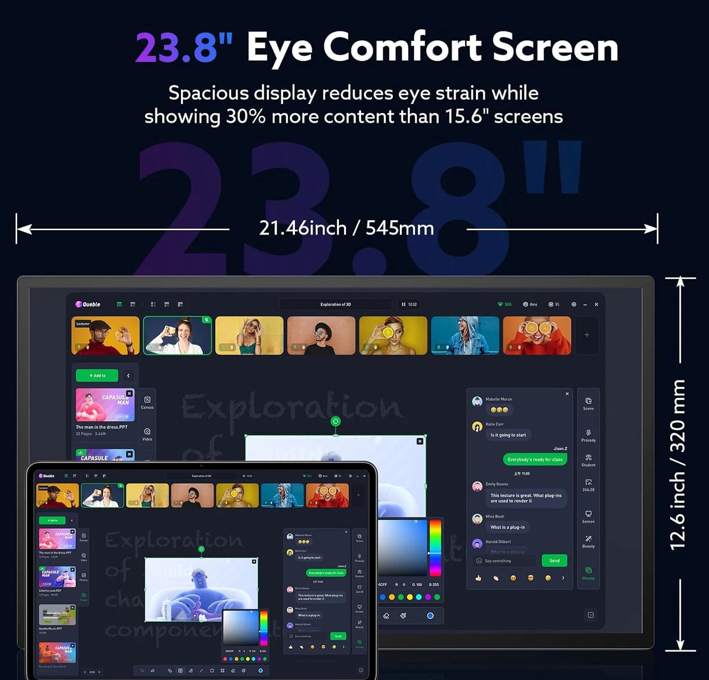 23.8” 120Hz Touchscreen Computer IPS 100%sRGB Display With Stand Portable Monitor For LaptopXBox Switch PS5 Gaming Extend Screen
