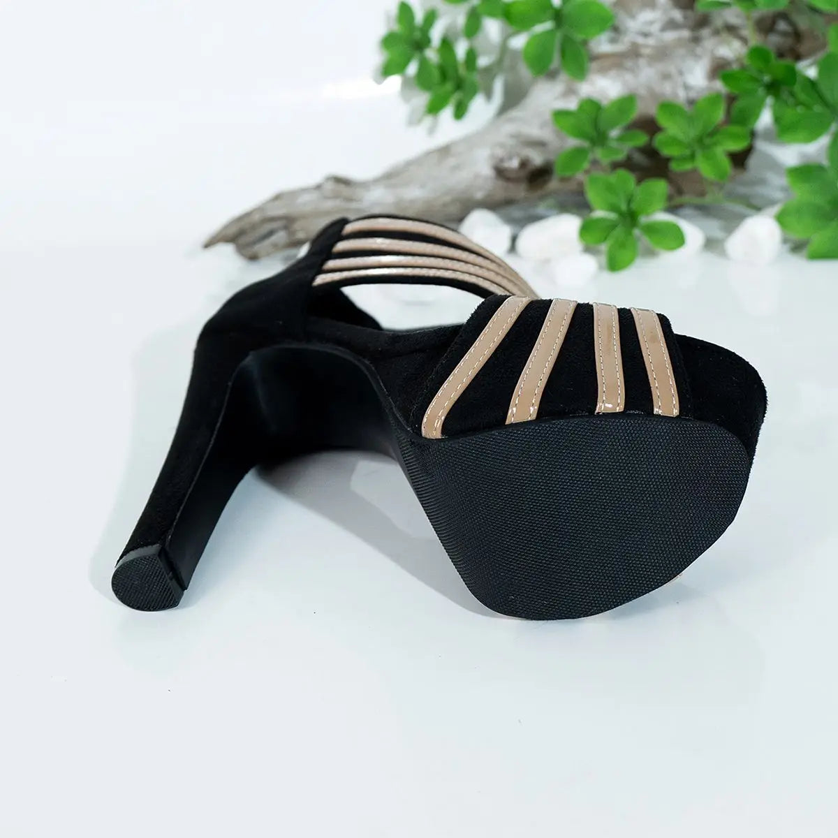 Women's Summer Sandals 2026 Sexy Open-toe High-heeled Sandals Striped Platform Stage Performance Pole Dance Shoes Woman Pumps